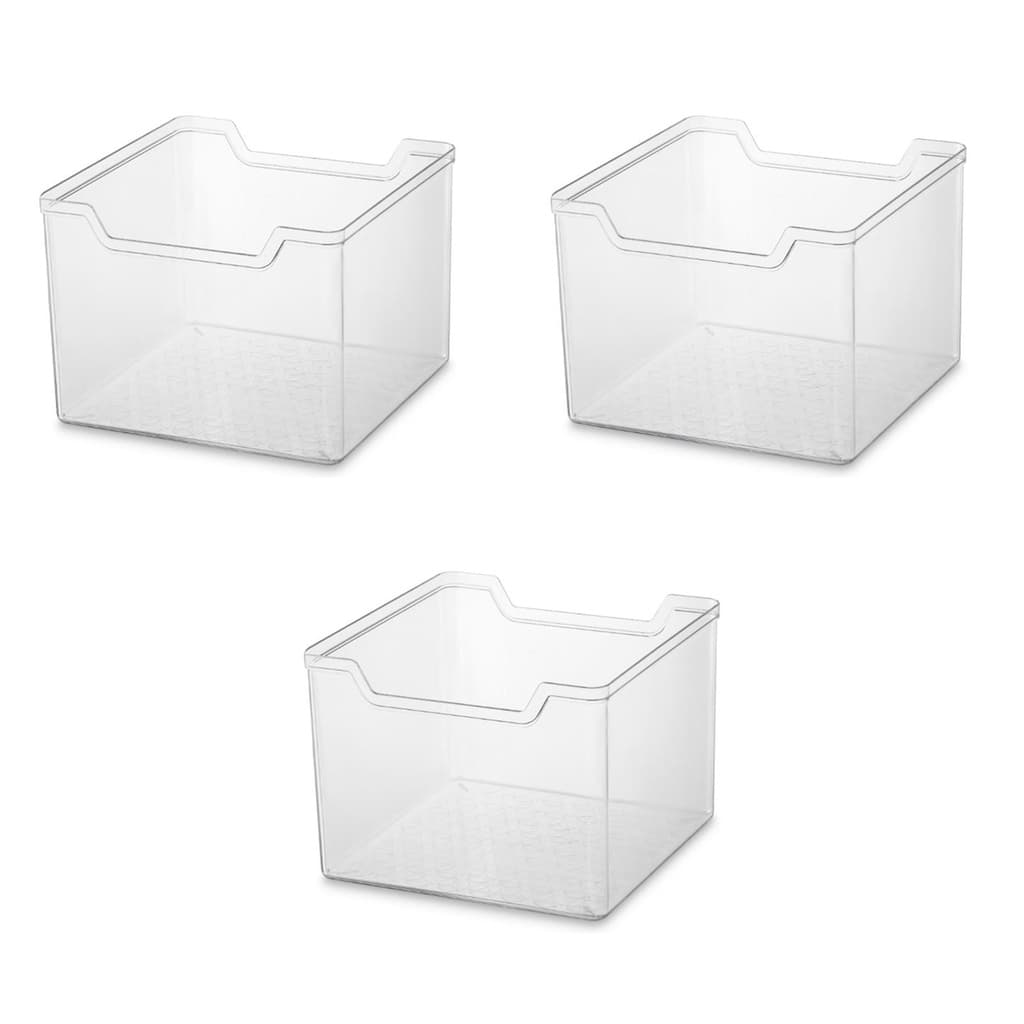 3 Organizadores Modular Multiuso Cozinha Roupa Alimentos Quadrado Acrílico