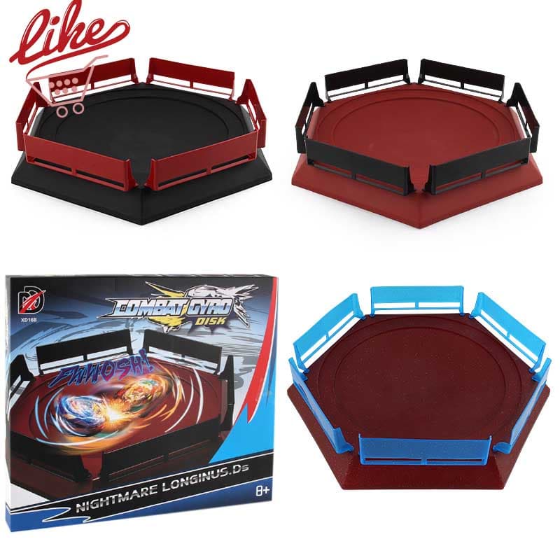 33cm hexagon Shape Hard PVC Spinning Tops Stadium Arena Batalha Placa Para Gyro Kid Toys for Children Boy Birthday Gift