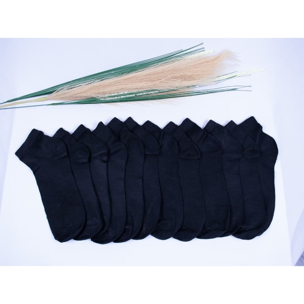 Kit com 12 Pares de Meia Cano Curto Masculino Preto CAPADOCCI