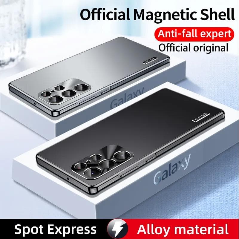 Capa Magnética De Metal Para Samsung Galaxy S26 S25 S24 S23 S22 S21 Ultra Com Proteção De Lente Integrada Em Liga De Tit