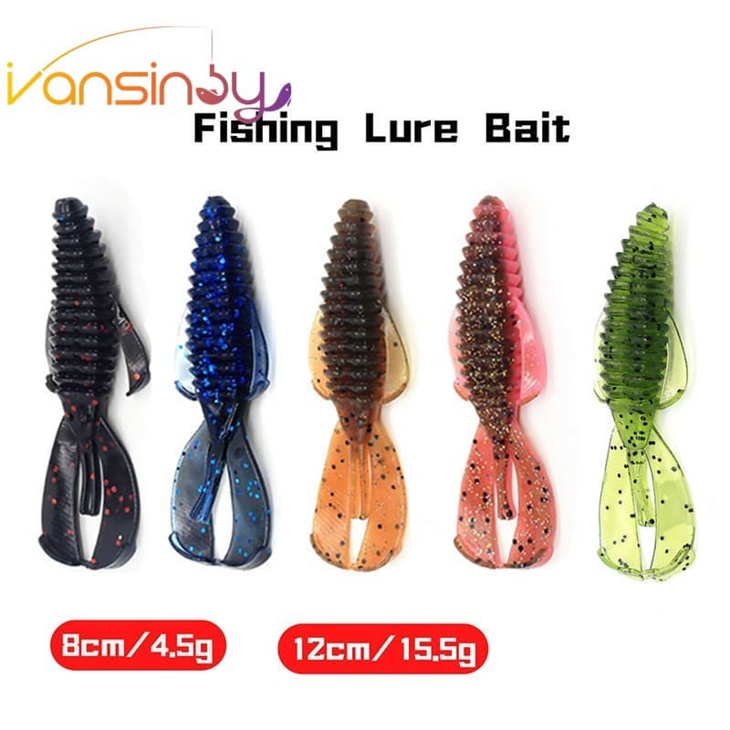 1pcs Isca Macia De Pesca 8cm/4.5g 12cm/15.5g De Camarão Borracha Iscas Macias De Peixe