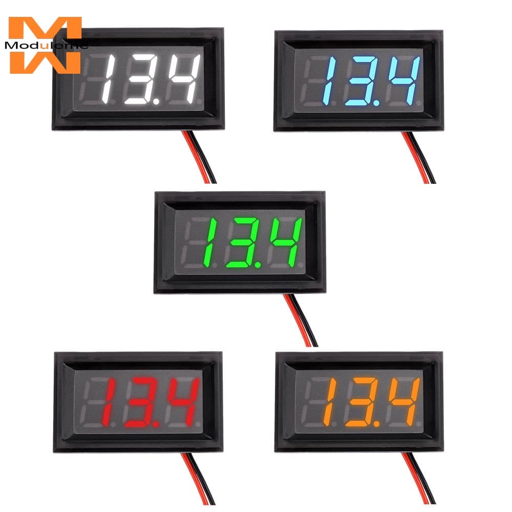 Medidor De Tensão À Prova D'água DC 4.5-30V Carrinho De Golfe D'água Voltímetro Digital 12V 24V Monitor De Bateria LED Para Barcos De Carros Motocicleta