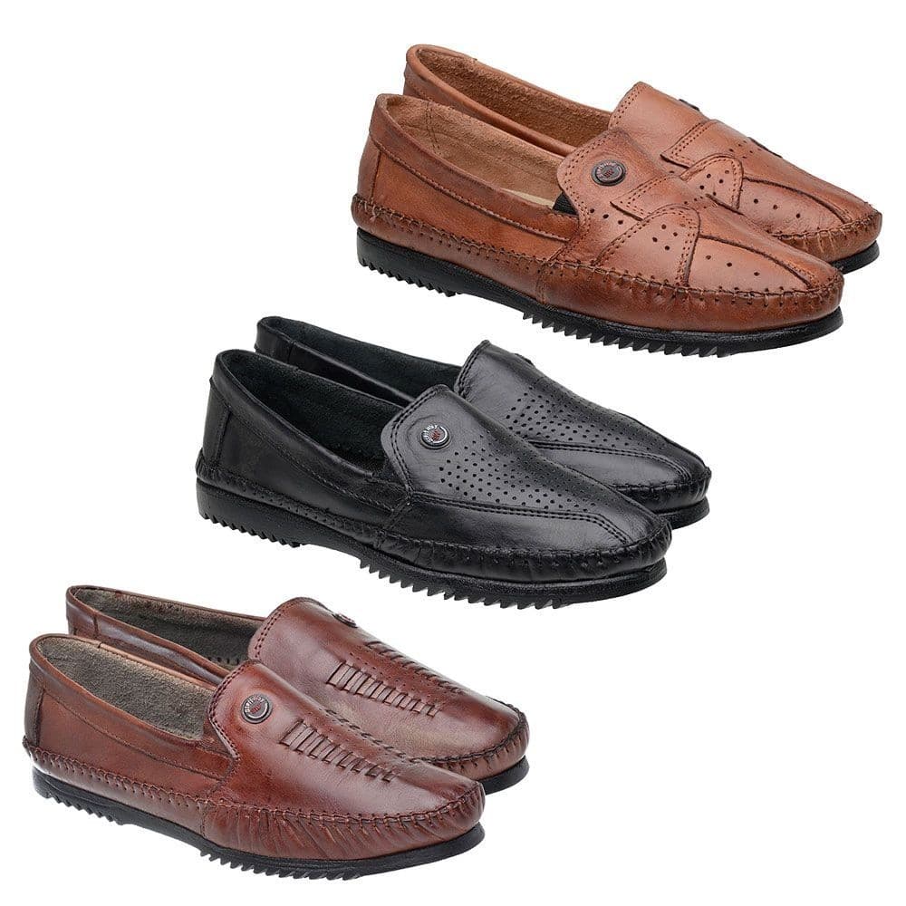 Kit 3 Pares Mocassim Masculino Casual Mega Promoção 100% Couro Legitimo