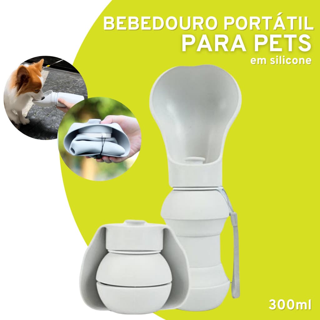 Bebedouro Portátil Para Pets Silicone leve versátil caes cachorros gato agua fresca