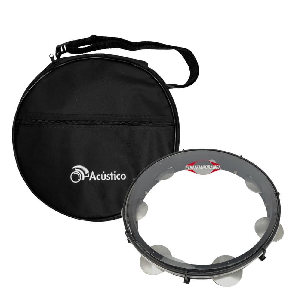 Pandeiro Contemporânea 11" Preto Pele Cristal 83LBK + Bag