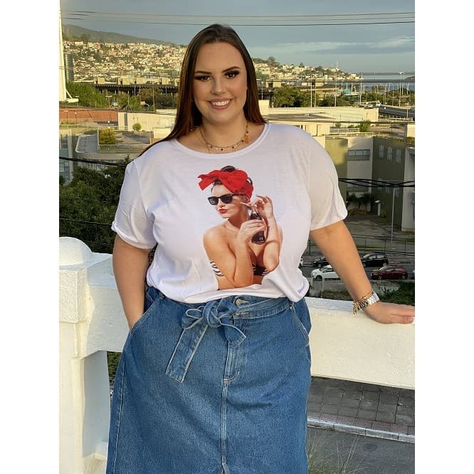 Camiseta blusa T-Shirt Turbante Vermelho modelagem moderninha M ao G3.