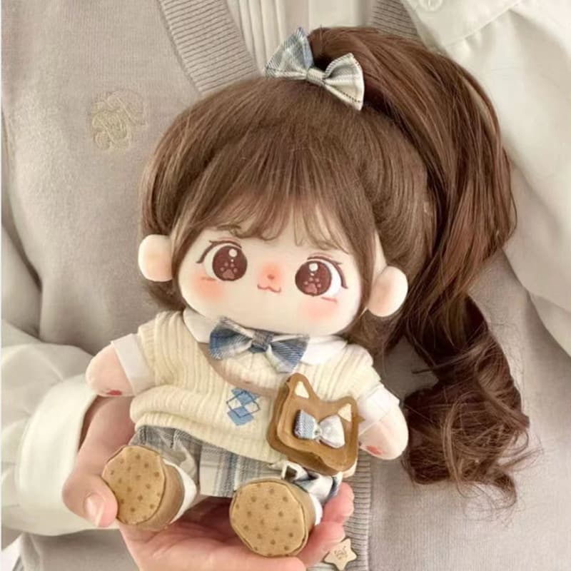 Boneca de algodão Miao Miao em estoque genuíno de 20cm vestida de bebê, boneca de pelúcia, boneca humanóide, presente para meninas