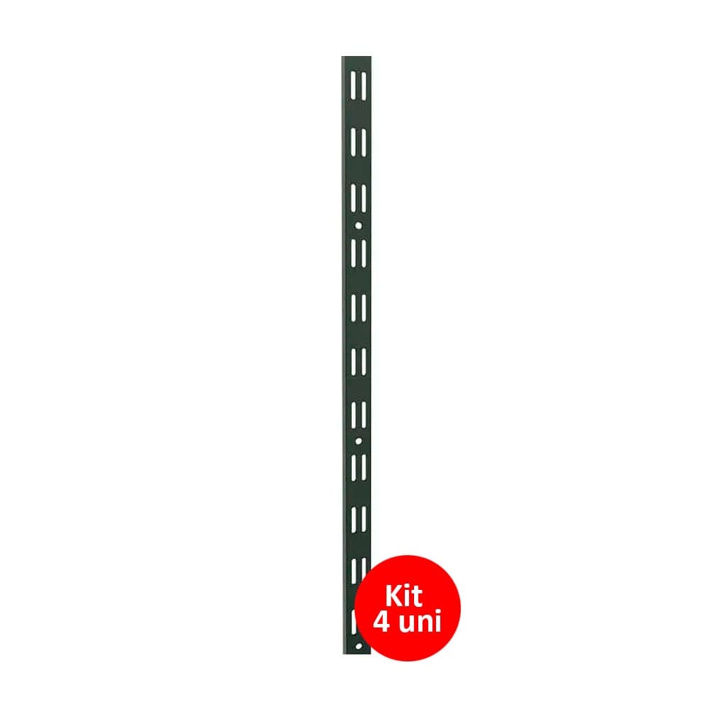 4 Trilhos Cremalheira Rasgo Duplo 100cm 1m para Prateleira