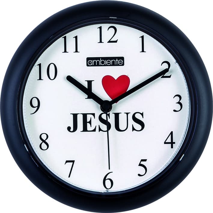 Relógio de Parede Decoração I LOVE JESUS - Preto