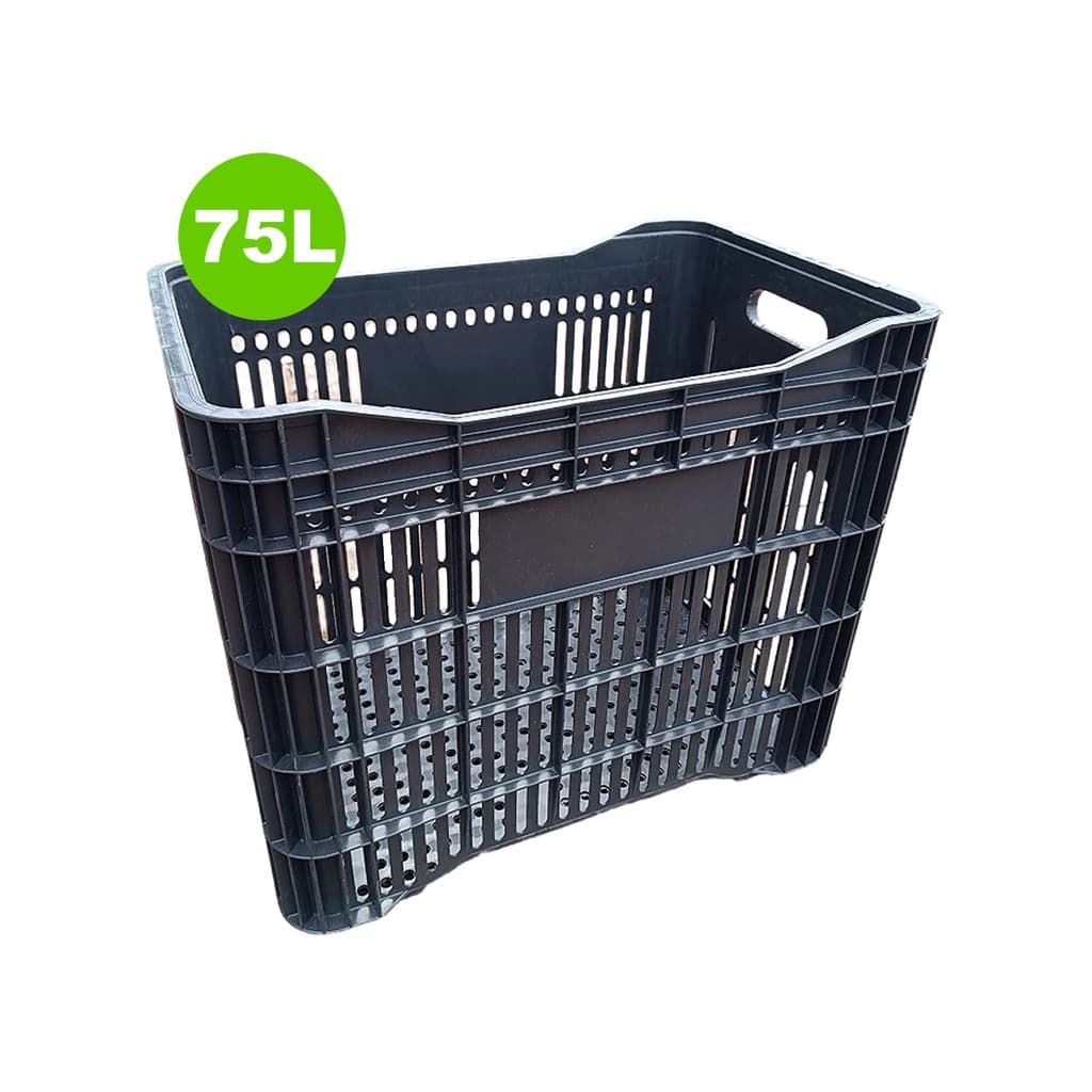 1 X Caixa Agrícola P/ Mudas Grande Reforçada Preta 56x36x47