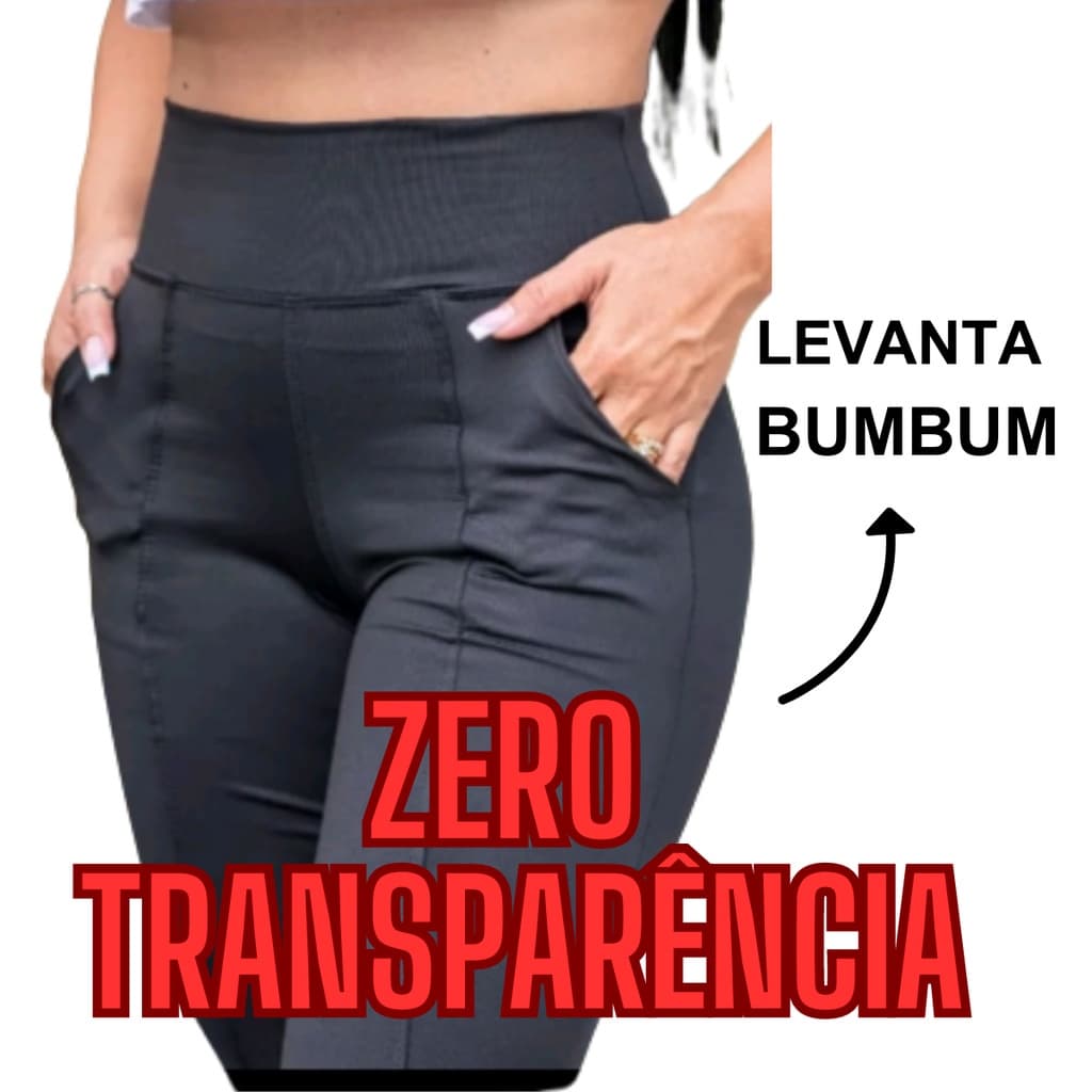 Calça Montaria Feminina Legging Cintura Alta Grossa Zero Transparência preto