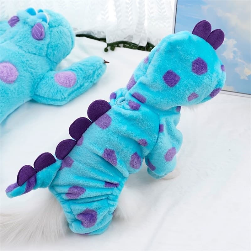Roupas De Capuz De Cachorro Dinossauro De Inverno Pijamas Shihtzu Teddy Fato De Salto Engraçado Gato