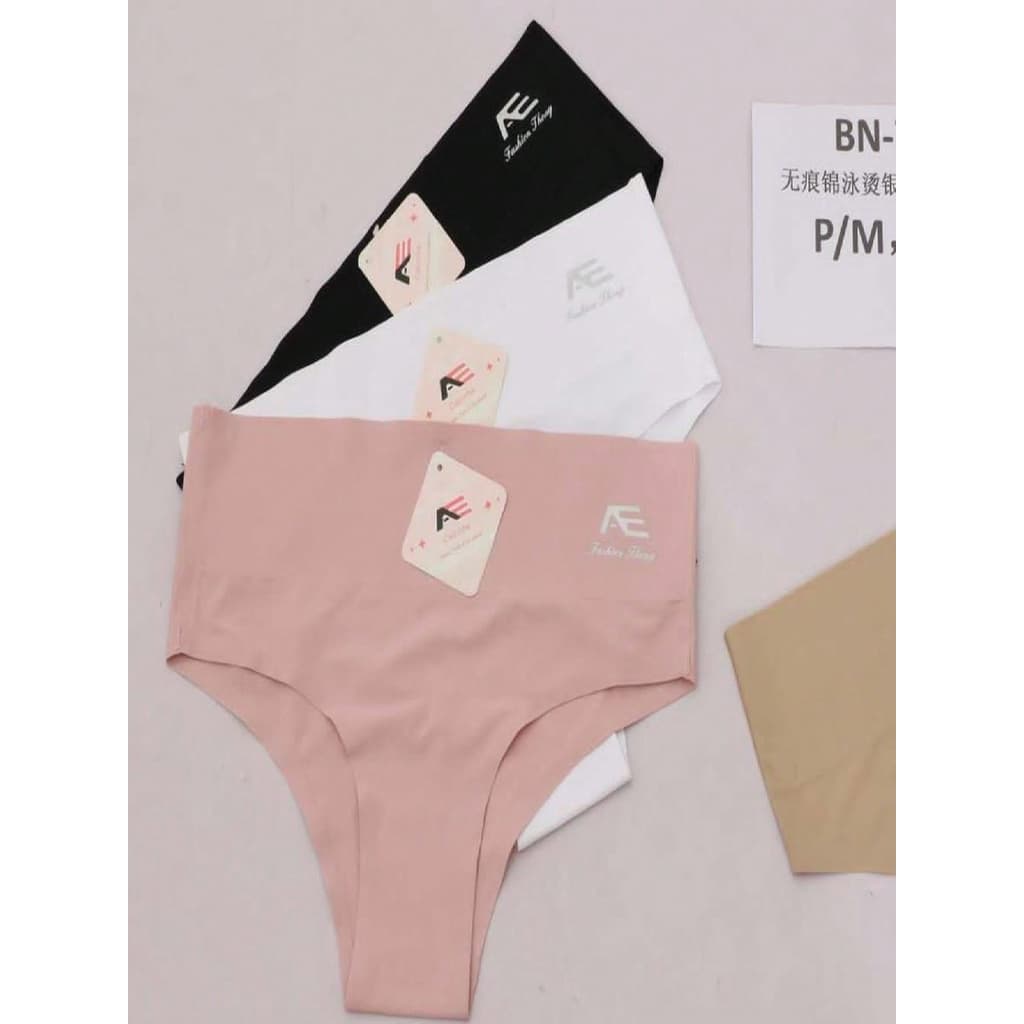 Kit 4 Calcinha Feminina Sem Costura  Cós Alto e Cós Reforçado de 7 cm///1007