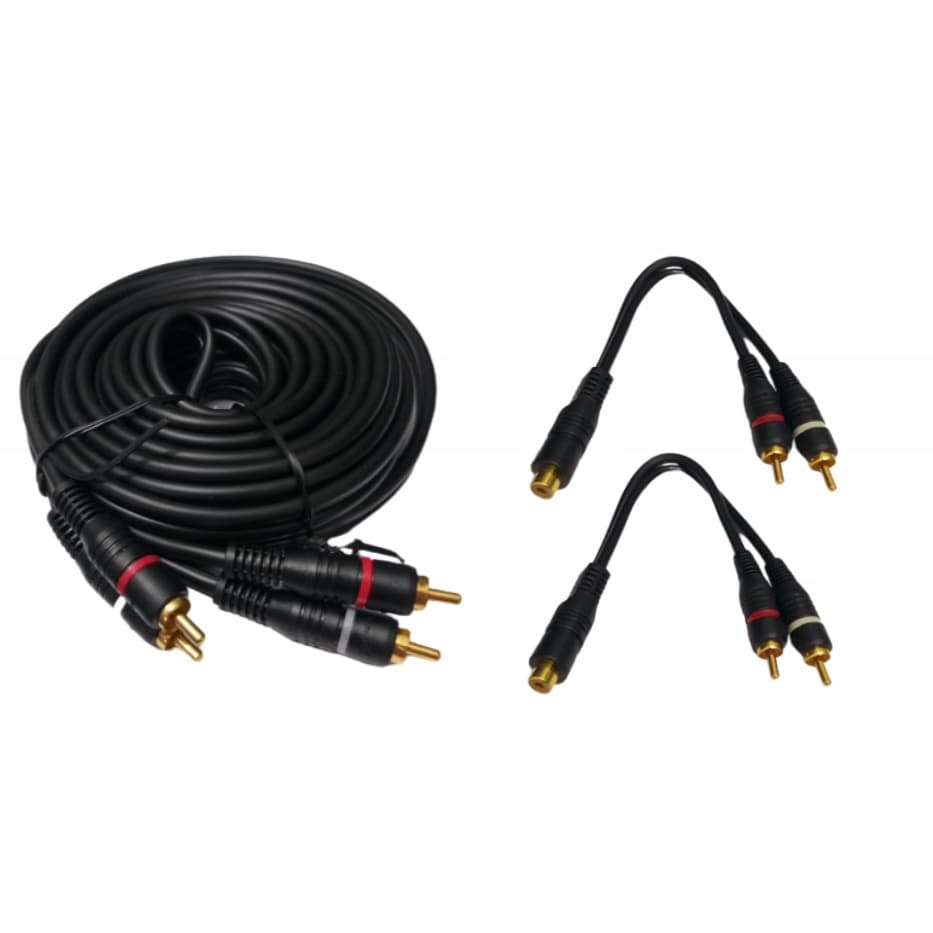 Kit Cabo Rca 5 Metros + 2 Y 2m/1f Para Módulo Amplificador