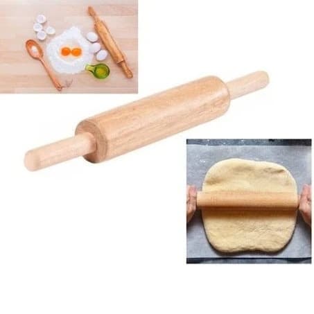 Rolo De macarrão Massas Madeira Resistente Para Macarrão Pão Pizza 43cm Giratorio