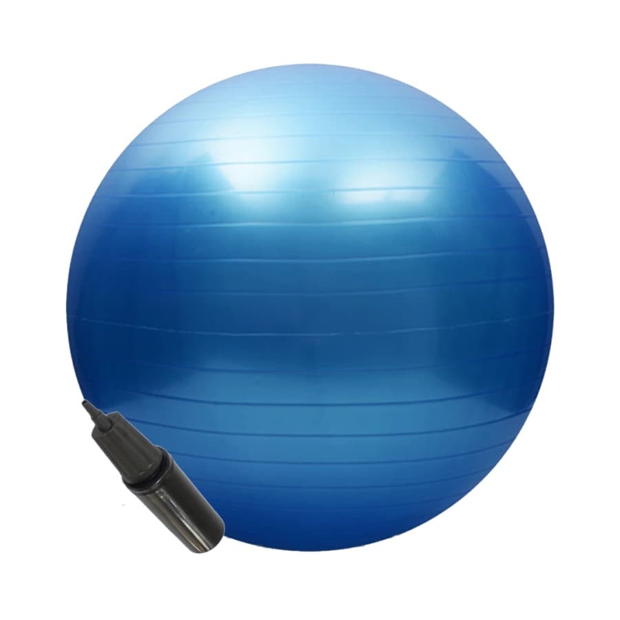KIT Bola Suíça 55cm + Bomba Dupla Ação One Life Sports® | Pilates, Fisioterapia e Treino Funcional