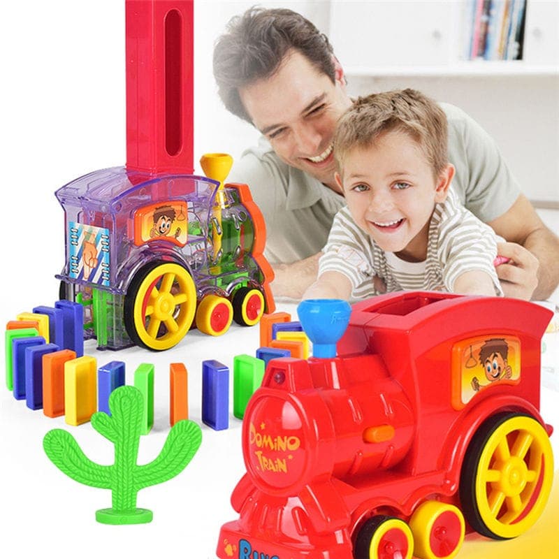 Trem Empilha Dominó 80 Peças C/ Luzes Diversão - Dm Toys