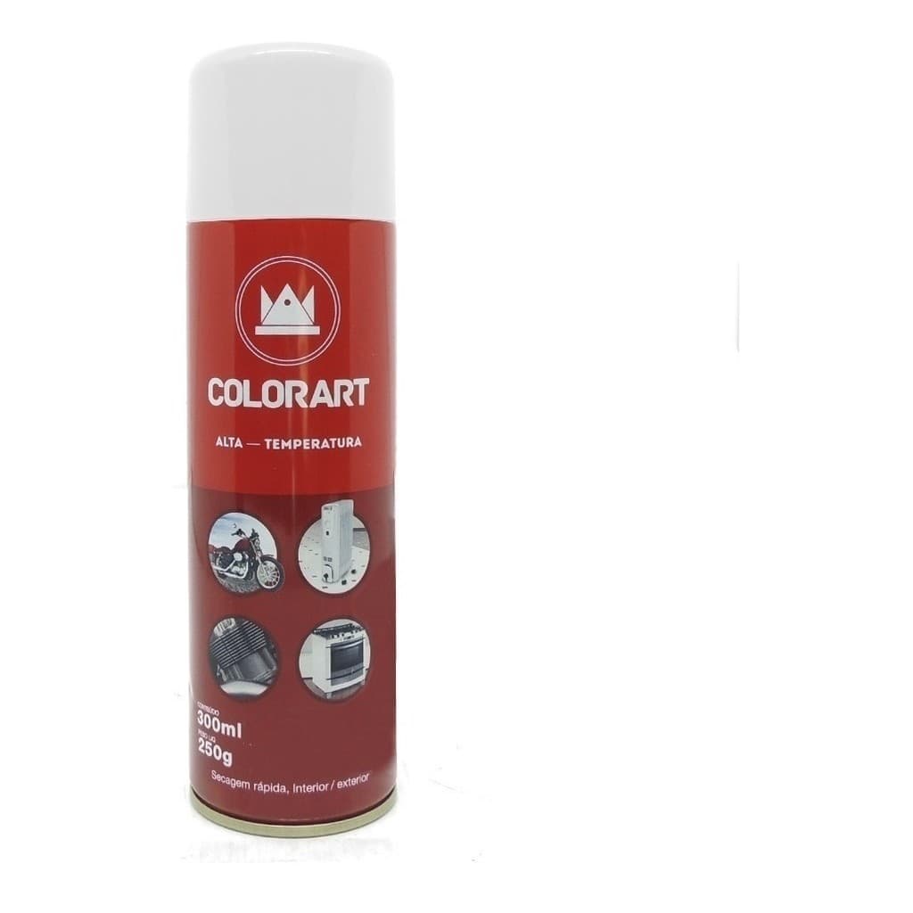 Tinta Spray Alta Temperatura 600ºc Branco Brilhante 300 Ml