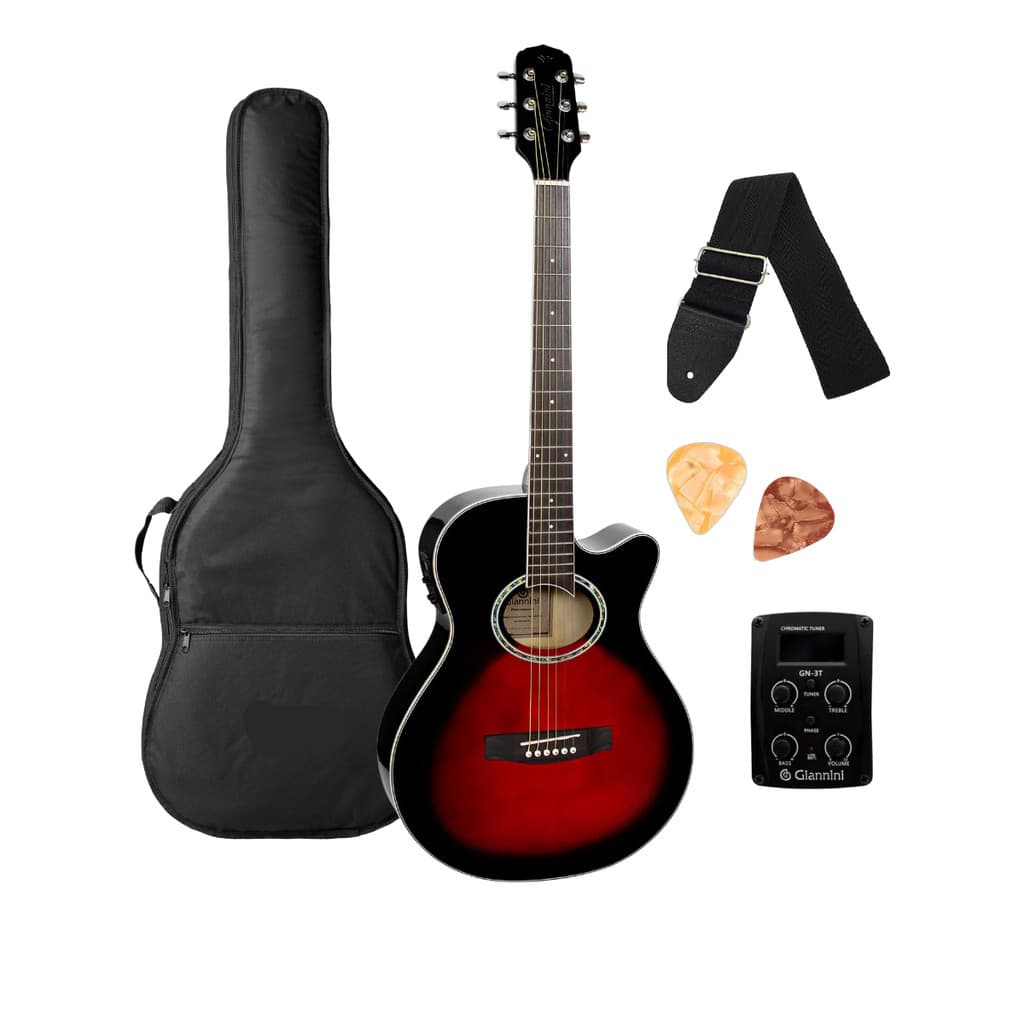Violão Giannini elétrico aço GSF-1D CEQ BRB + acessórios