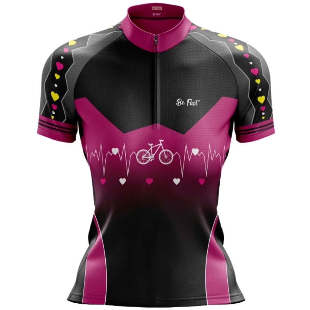 Camisa Ciclismo Feminina Camiseta Ciclista Roupa de Ciclismo Feminina Pro Tour Bike Coracao Com Bolsos Uv +