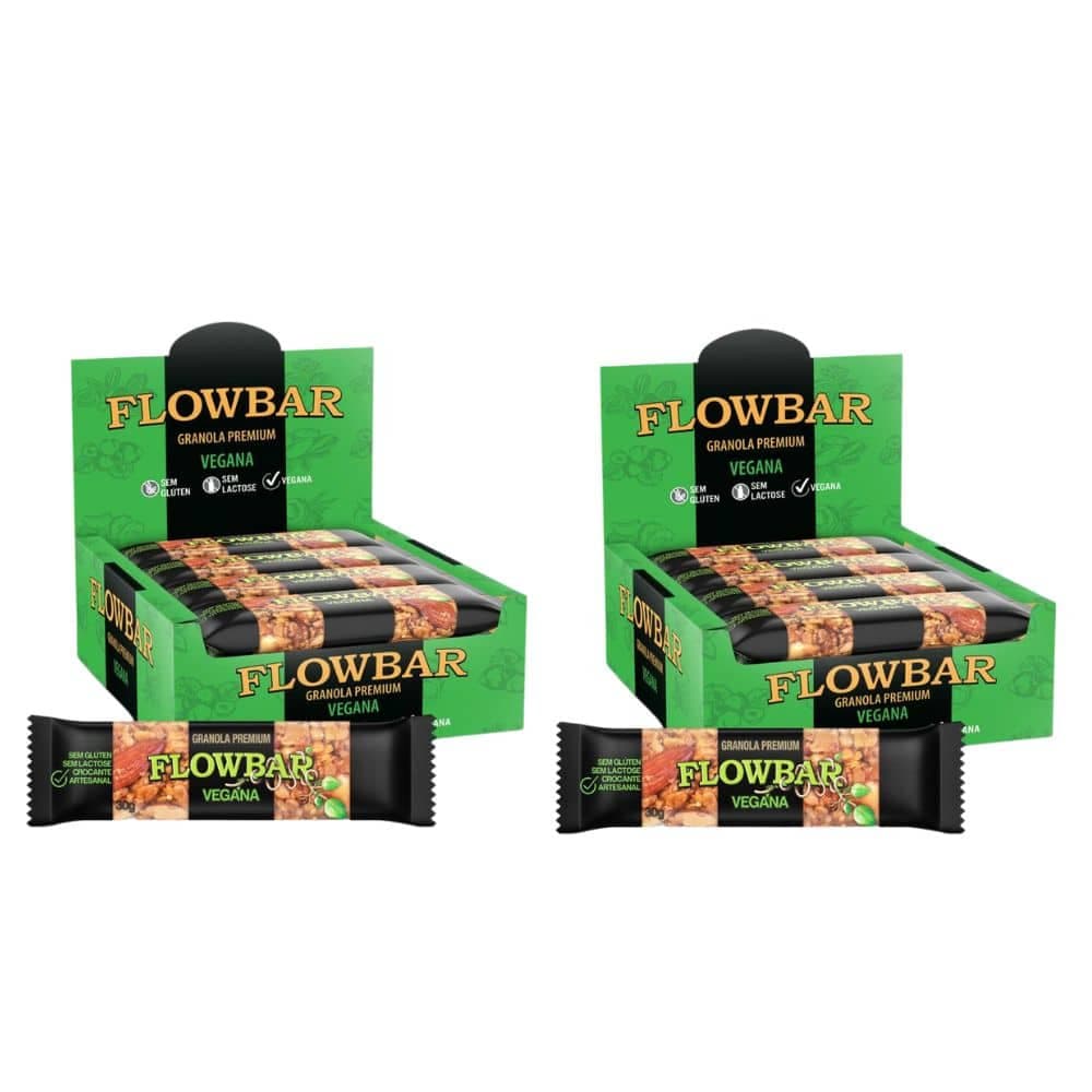 Kit 2 cxs - 24 Barrinhas Nuts Granola Vegana Flowbar