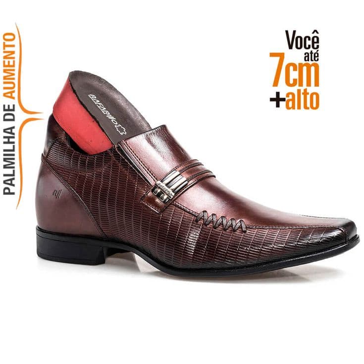 Sapato Rafarillo Alth Aumenta Altura 7cm 3263 Marrom Mogno