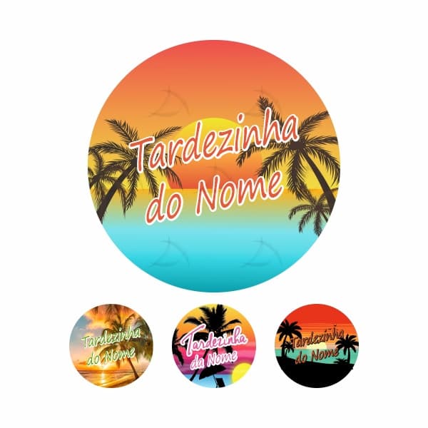 Painel Redondo Tardezinha Personalizado com o nome em 3D Tecido Sublimado com elástico De alta qualidade