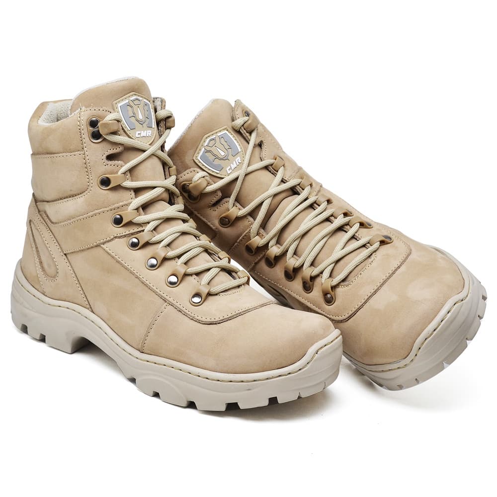 Bota Masculina De Couro Cano Curto Adventure Casual Confortável Trabalho Moto Motoqueiro