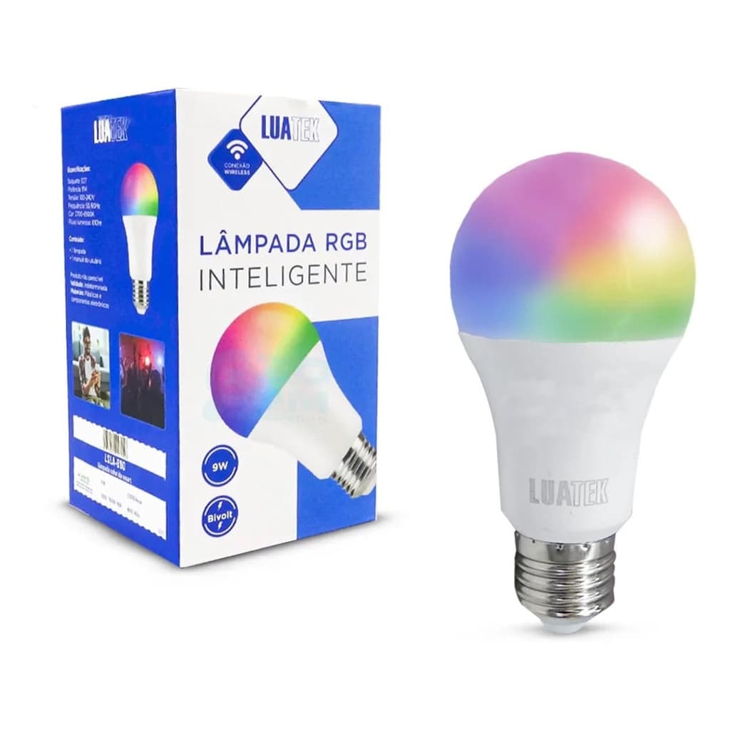 Luz Colorida Inteligente Alexa Google Lãmpada Comando de Voz