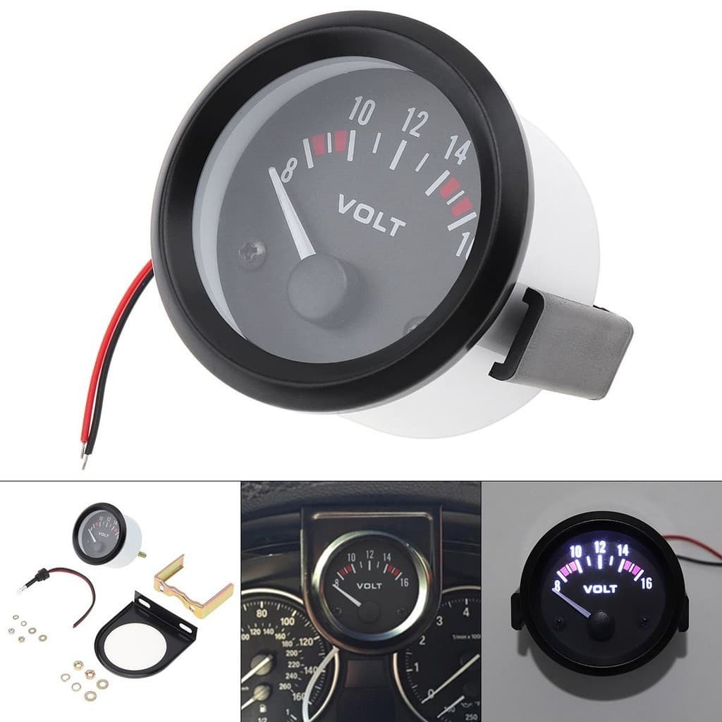 Voltímetro Universal De 2 Polegadas 52mm 12V De Carro Medidor De Tensão