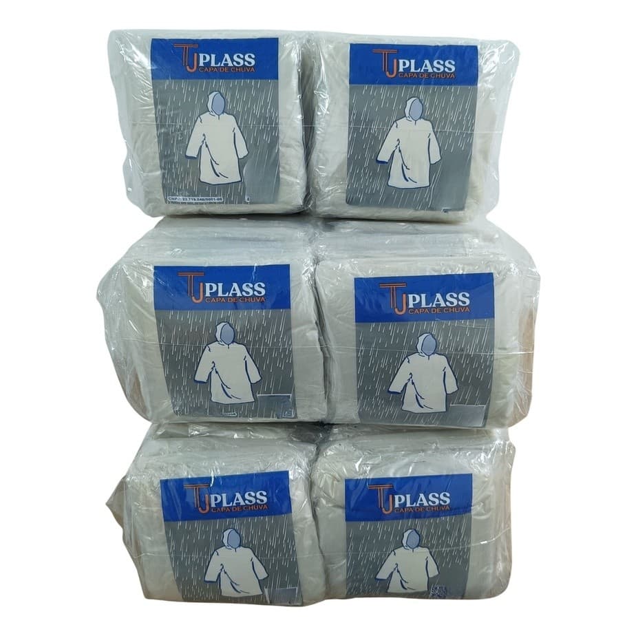 Kit 10 Capas De Chuva Descartável Transparente Unisex