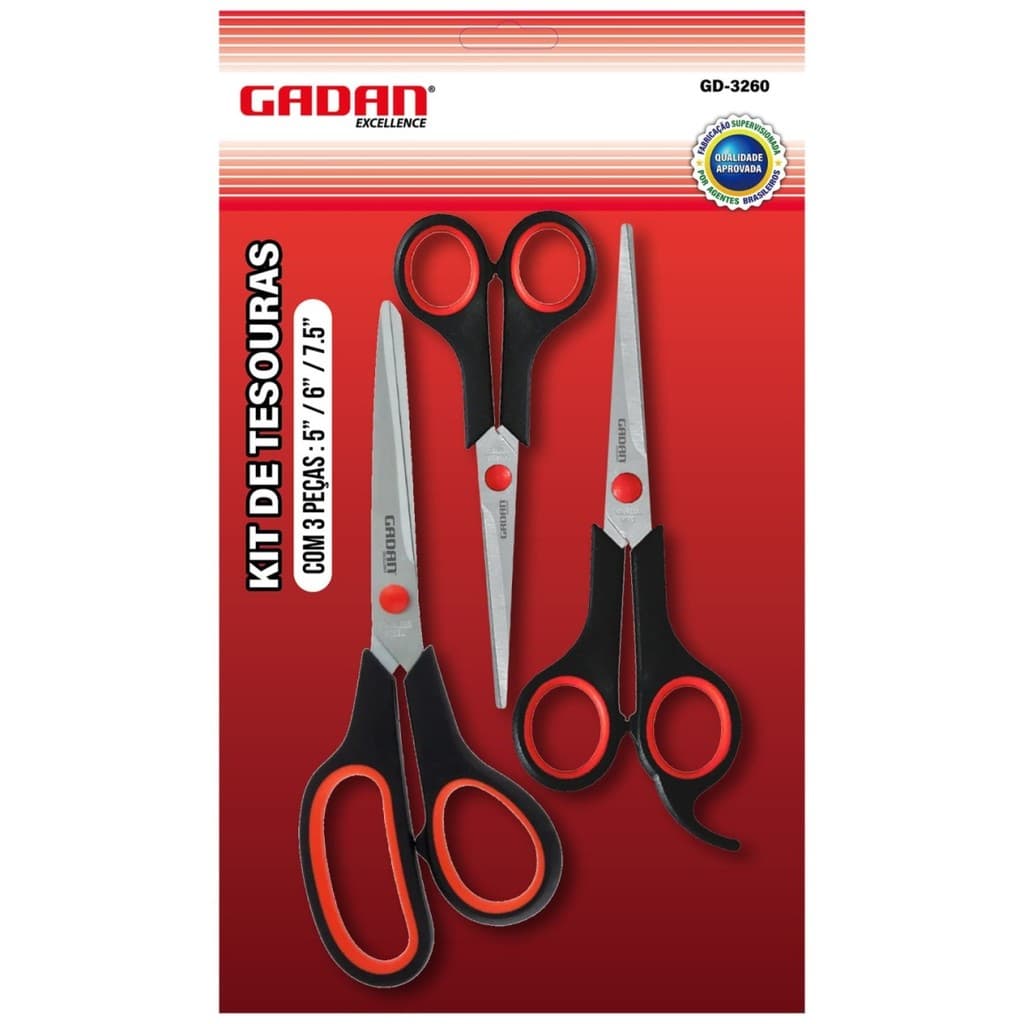 Kit de Tesouras Gadan-3 Unidades para Corte Preciso