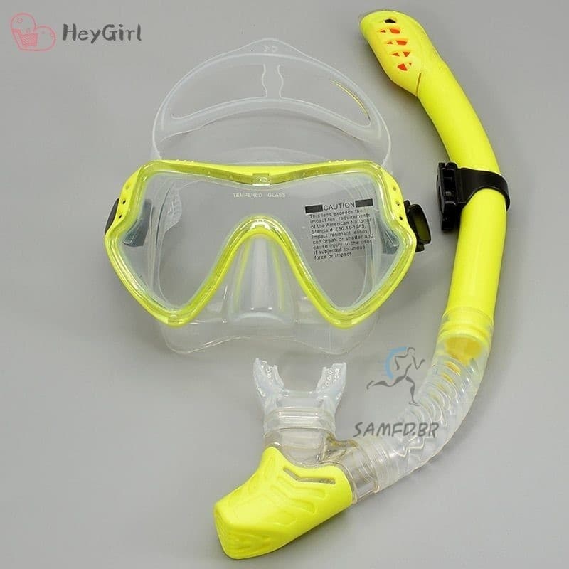 Máscaras Mergulho Profissional Silicone Snorkel Adultos Óculos Proteção Anti-Mergulho- Makeupnails-