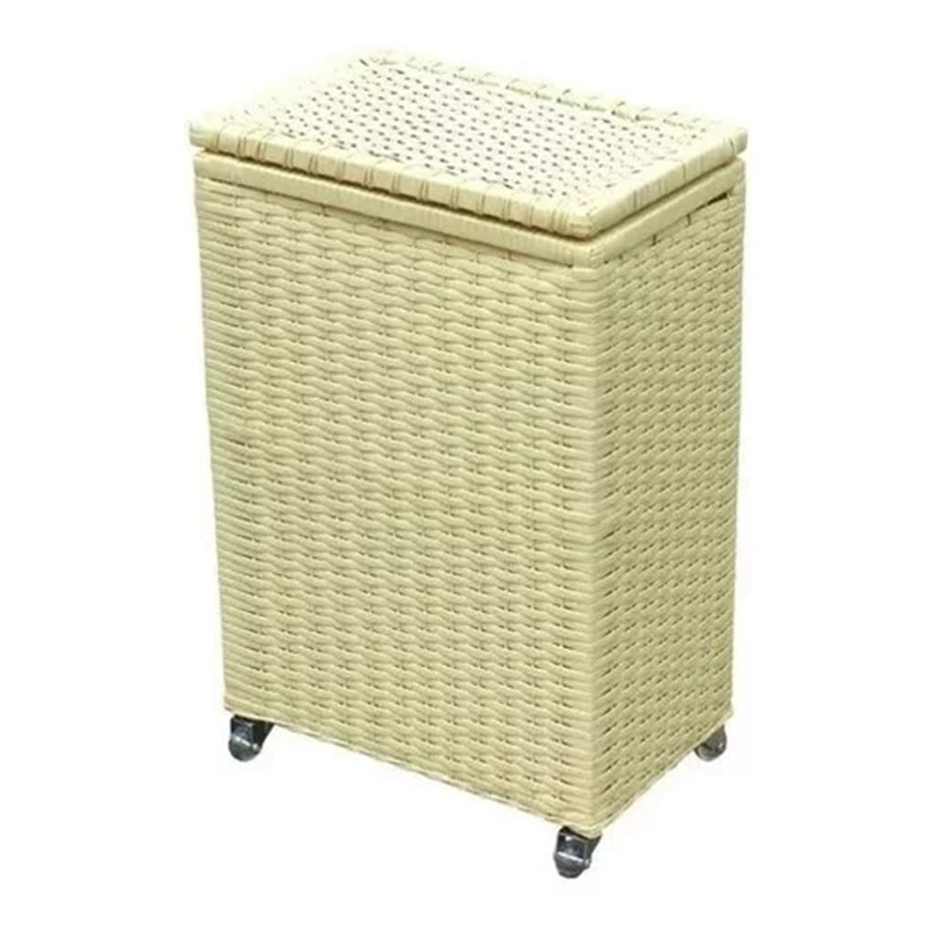Cesto de Roupa Suja Fibra Sintética Roupeiro c/rodinhas Organizador de Brinquedos Banheiro 25x40x55