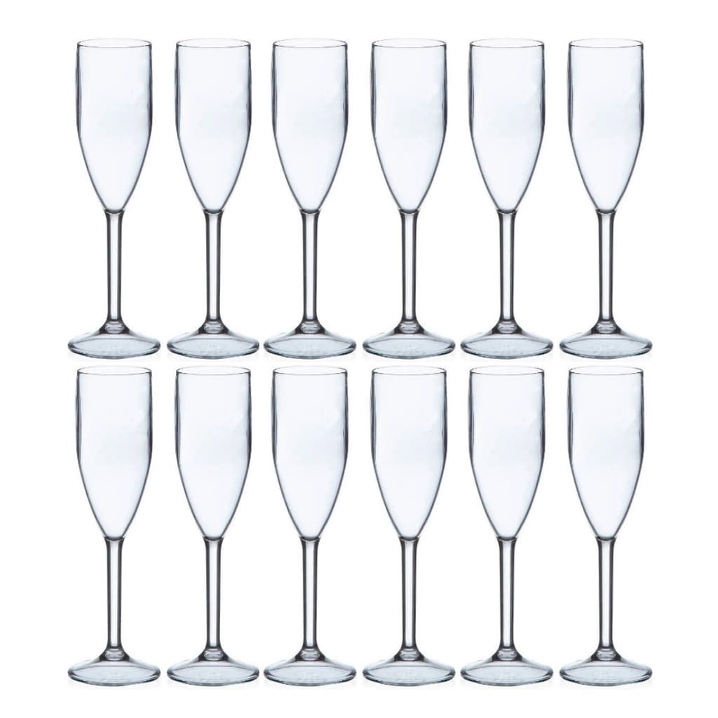 20 Taças de Champanhe/Espumante Acrílica 180 ml p/ Aniversário, Ano Novo, Natal, Festa!