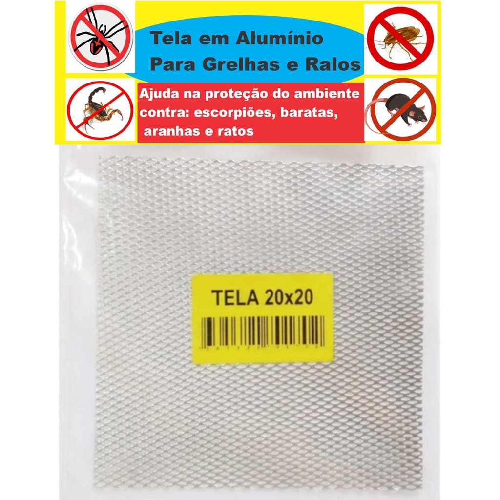 Tela Para Ralo Grelha  20x20Cm em Alumínio Anti-insetoII