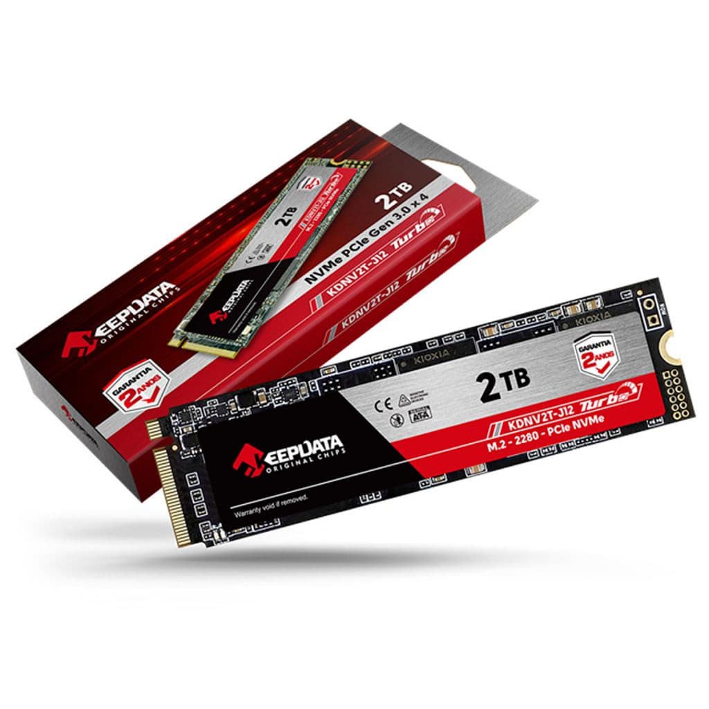 SSD 2TB Keepdata, M.2 2280, PCIe Gen3x4 NVME, Leitura 2400MB/s, Gravação 1700MB/s - KDNV2T-J12