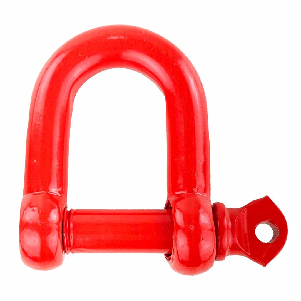 Manilha 5/8" Reta Pino Roscado Alloy  Para Cintas de Reboque Cabos de Aço - Vermelha