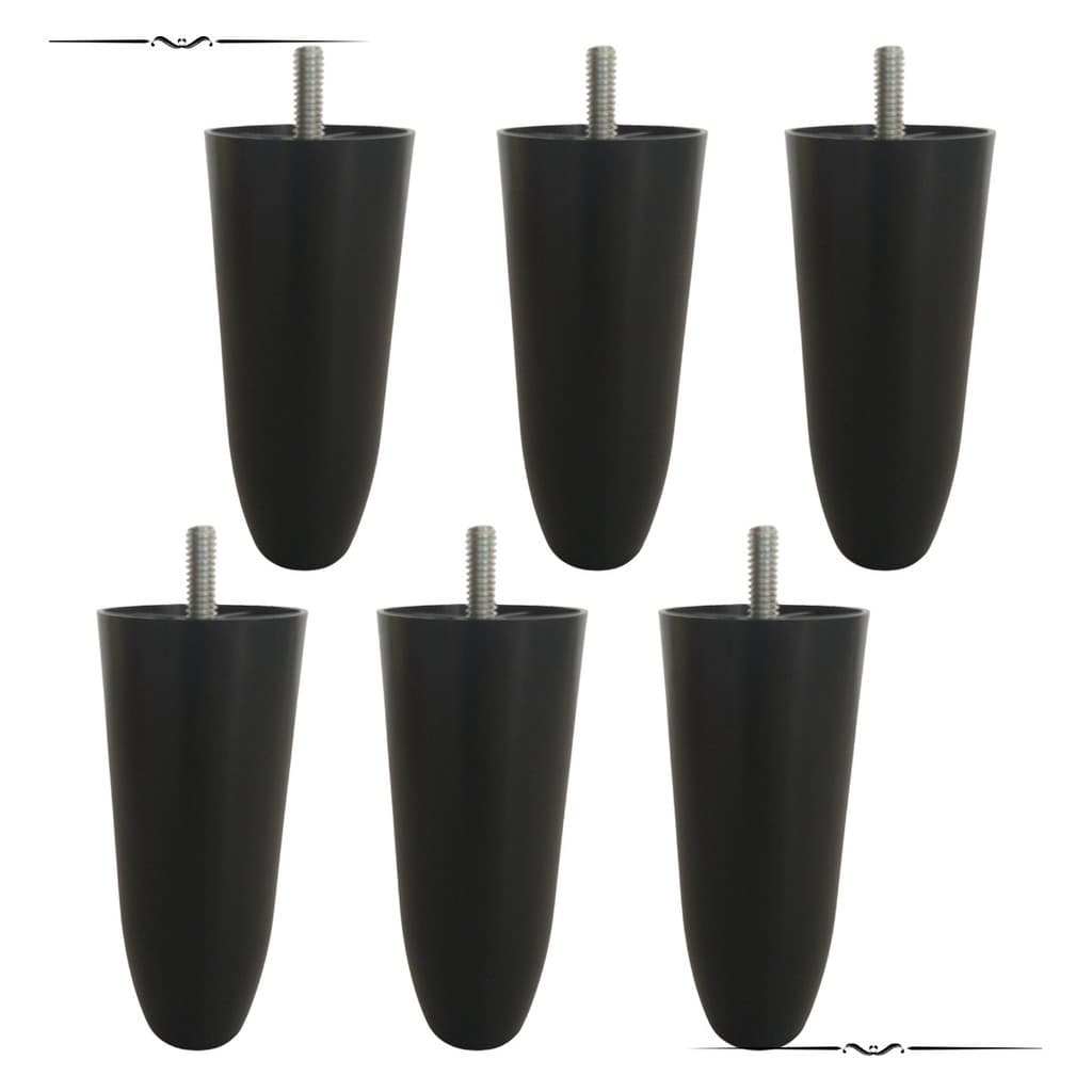 Jogo Kit Pé Cama Box Baú Sofa Rack 6 Peças Em Pu Com 12 Cm