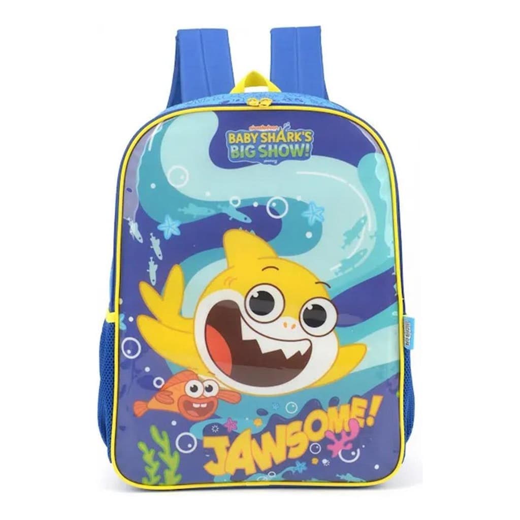 Mochila Costas Escolar Baby Shark Infantil Tubarão Amarelo