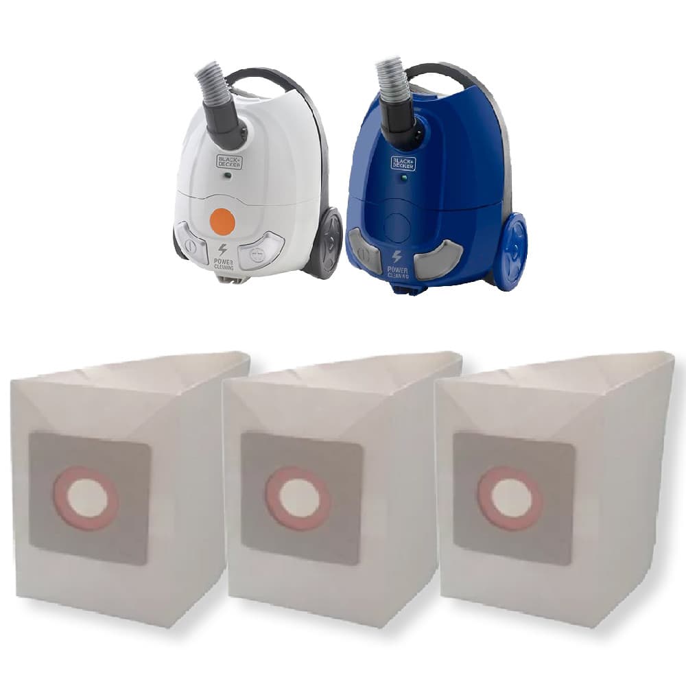 3 Saco Descartável para Aspirador de pó Black e Decker A2a / A2b