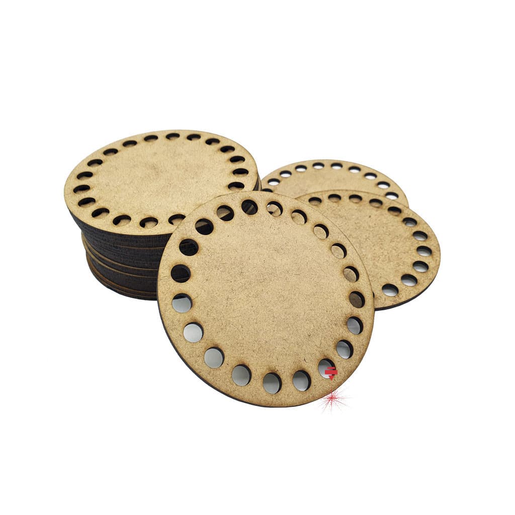20 Fundo Base Bolsa Crochê Fio De Malha Mdf 10cm