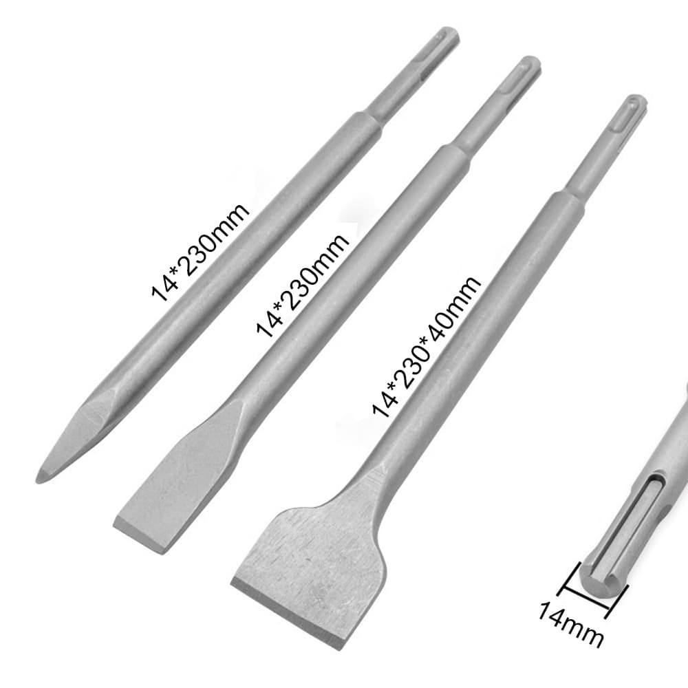 KIT Ponteiro e 2 Talhadeiras SDS Plus 25 cm Para Martelete