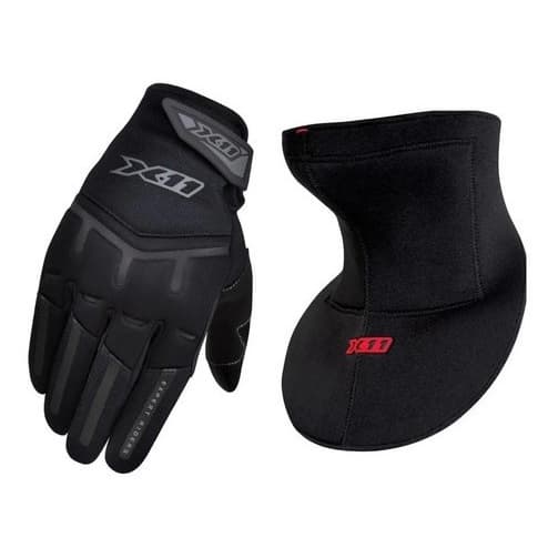 Kit Proteção Moto Luva X11 Fit X + Protetor Pescoço Cerol