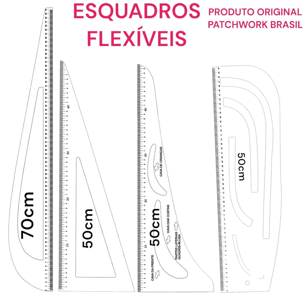 Réguas Corte Costura Francesa Decotes Alfaiate Flexivel pachwork br
