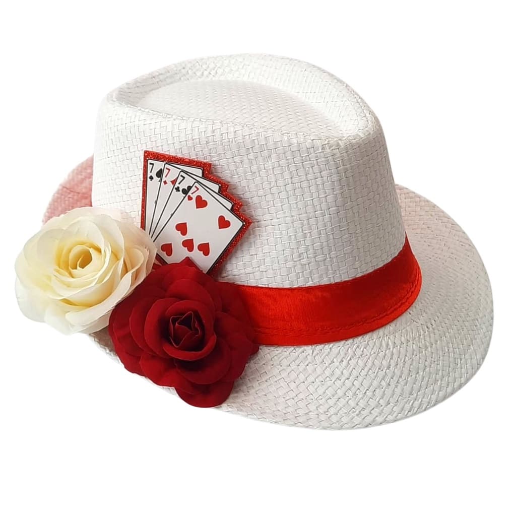 Chapeu maria navalha malandra pomba gira branco rosa vermelha rosa branca baralho umbanda candomble