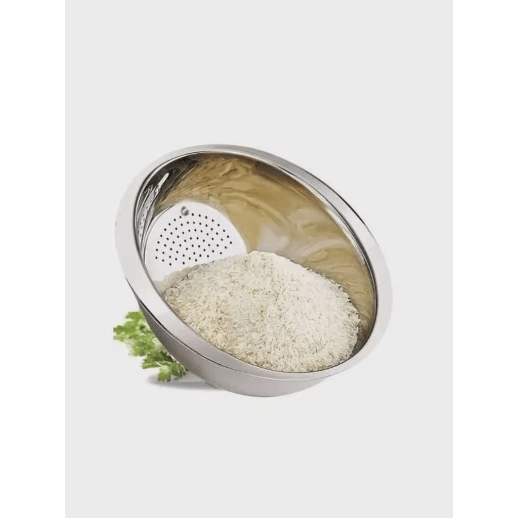 Escorredor De Arroz Em Aço Inox Lava Arroz Fratelli 24 Cm