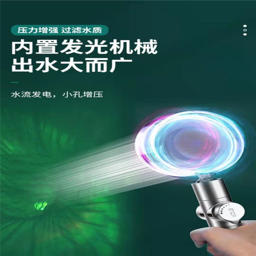 Estoque pronto Influenciador transfronteiriço Iluminação colorida Chuveiro pressurizado Cabeça de chuveiro para banheiro