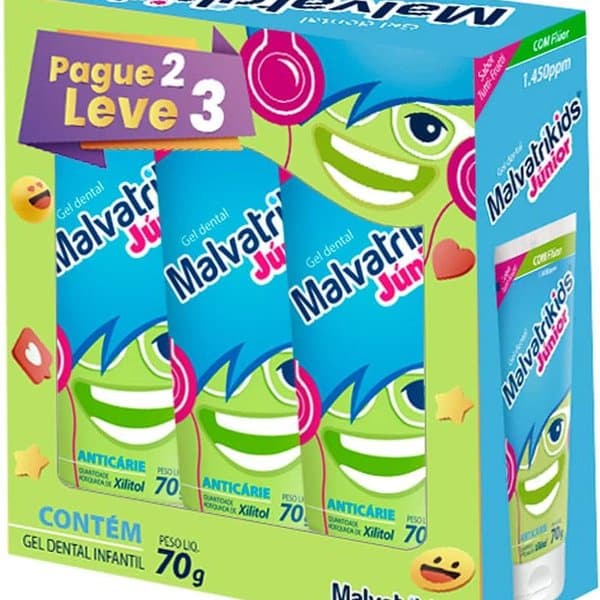 Malvatrikids Júnior Kit Gel Dental 3 unid. de 70g