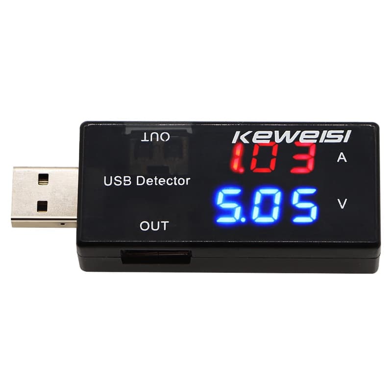 Testadores De Medidor De Energia USB Com Saída Dupla , Tensão De Carregamento Móvel , Voltímetro , Amperímetro , Detecto